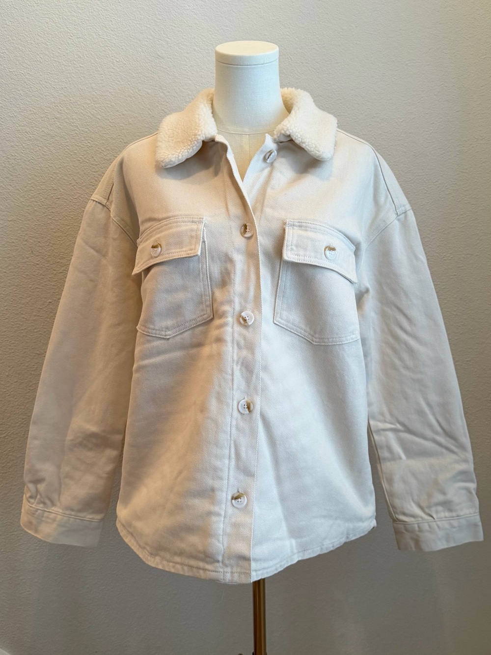 PacSun Bone Sherpa Shacket